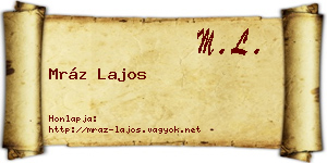 Mráz Lajos névjegykártya
